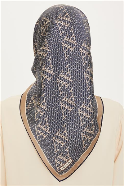 Armine Monogram Desenli Sura Saf İpek Eşarp 9228D 05