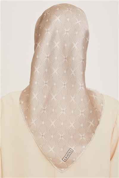 Armine Monogram Desenli Sura Saf İpek Eşarp 9207D 01 01