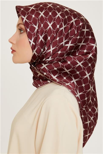 Armine Monogram Desenli Sura Saf İpek Eşarp 9207D 01 81