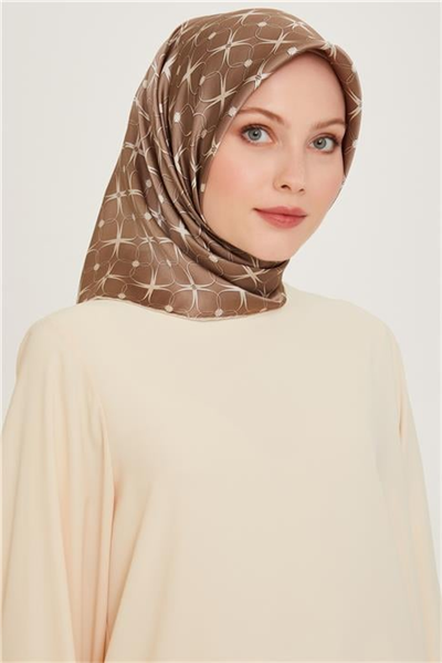 Armine Monogram Desenli Sura Saf İpek Eşarp 9207D 01 31