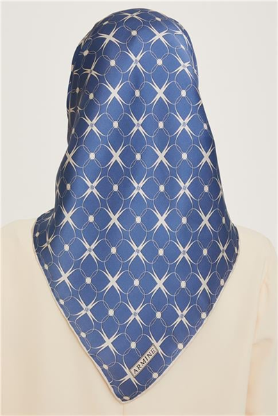 Armine Monogram Desenli Sura Saf İpek Eşarp 9207D 01 80