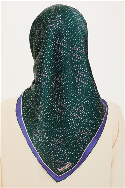 Armine Monogram Desenli Sura Saf İpek Eşarp 9228D 85