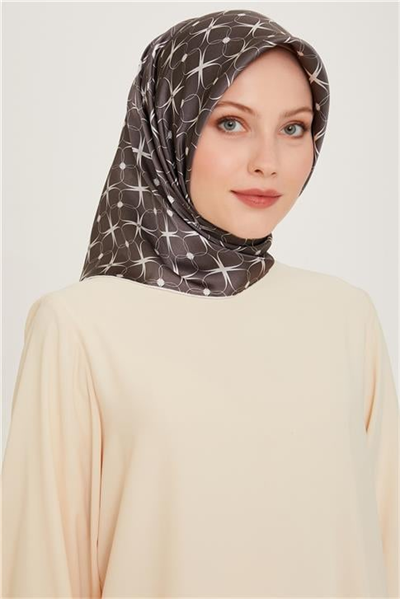 Armine Monogram Desenli Sura Saf İpek Eşarp 9207D 01 85