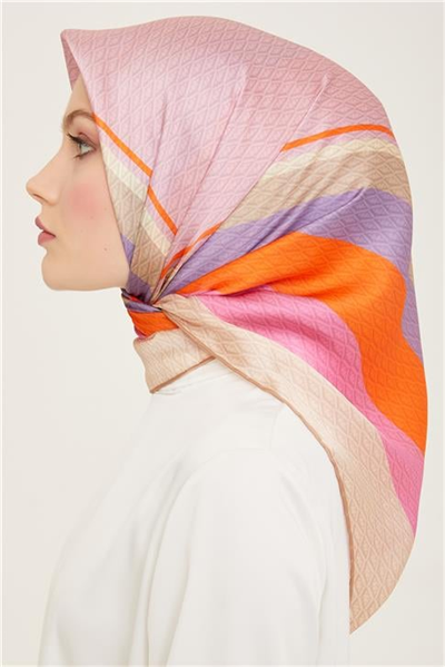 Armine Monogram Desenli Twill İpek Eşarp 24Ya9111 85 39
