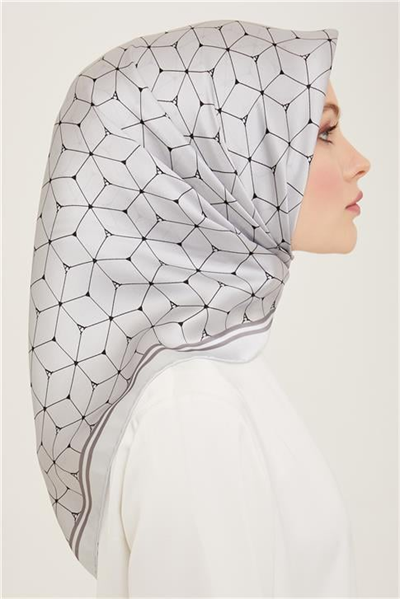 Armine Monogram Desenli Sura İpek Eşarp 24Ya9166 34 02