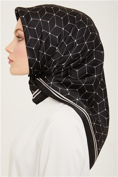 Armine Monogram Desenli Sura İpek Eşarp 24Ya9166 34 03