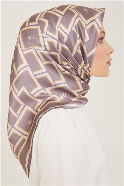 Armine Monogram Desenli Twill İpek Eşarp 24Ya9132 85 04
