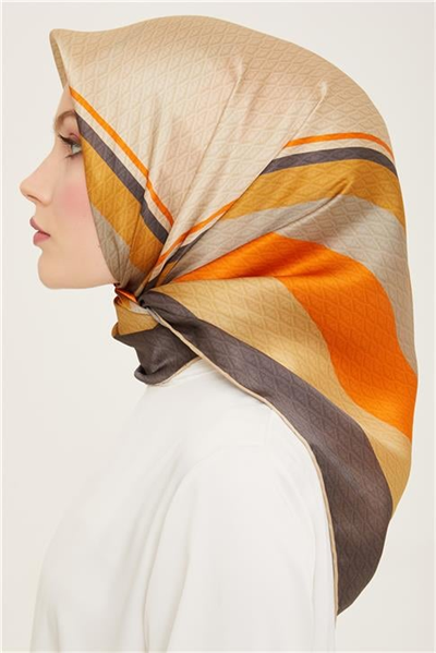 Armine Monogram Desenli Twill İpek Eşarp 24Ya9111 85 83