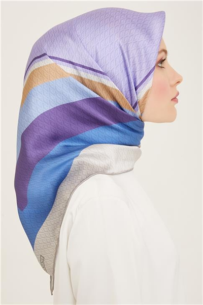 Armine Monogram Desenli Twill İpek Eşarp 24Ya9111 85 34