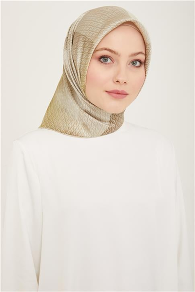 Armine Monogram Desenli Twill İpek Eşarp 24Ya9104 52 32
