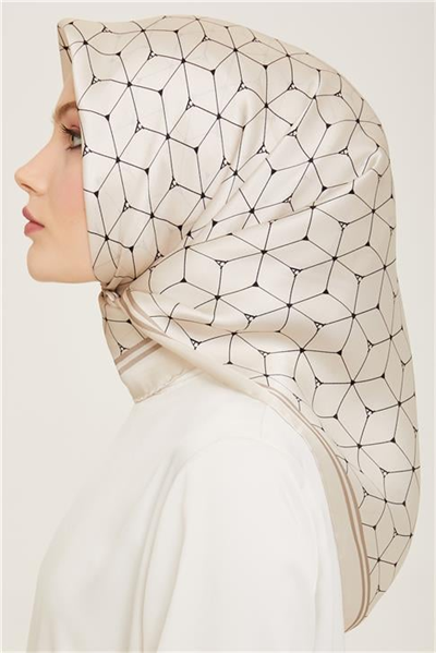 Armine Monogram Desenli Sura İpek Eşarp 24Ya9166 34 01