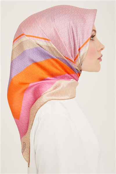 Armine Monogram Desenli Twill İpek Eşarp 24Ya9111 85 39