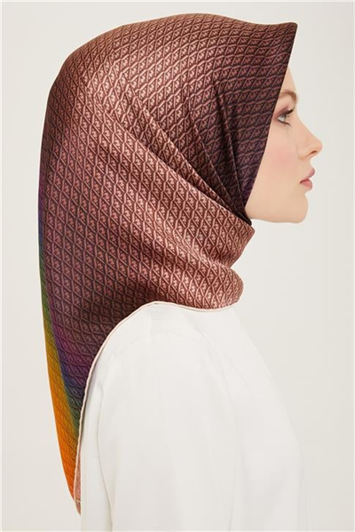 Armine Monogram Desenli Twill İpek Eşarp 24Ya9104 52 21