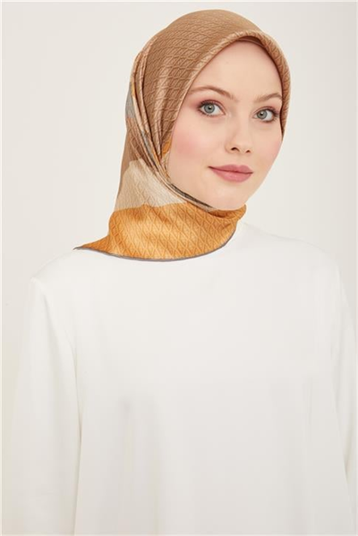 Armine Monogram Desenli Twill İpek Eşarp 24Ya9111 85 07