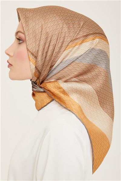 Armine Monogram Desenli Twill İpek Eşarp 24Ya9111 85 07