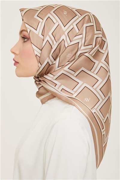 Armine Monogram Desenli Twill İpek Eşarp 24Ya9132 85 02