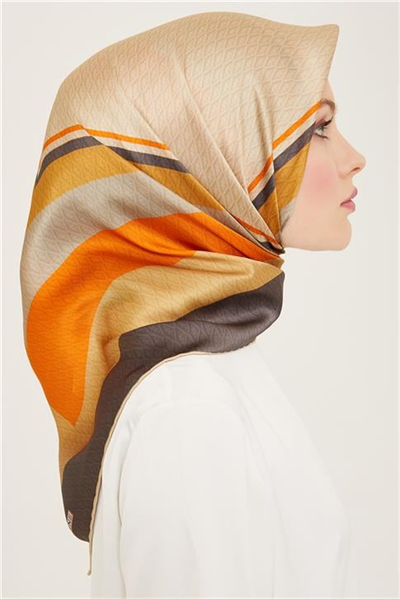 Armine Monogram Desenli Twill İpek Eşarp 24Ya9111 85 83