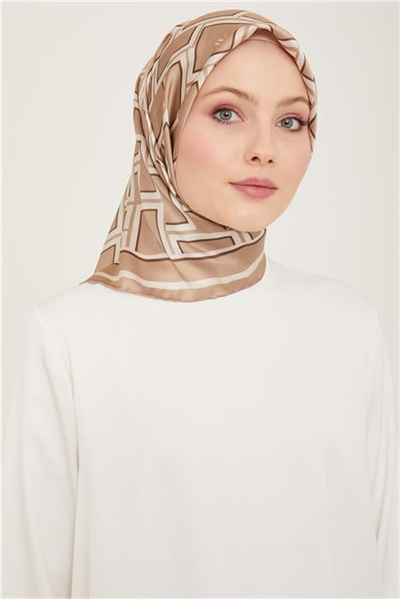 Armine Monogram Desenli Twill İpek Eşarp 24Ya9132 85 02
