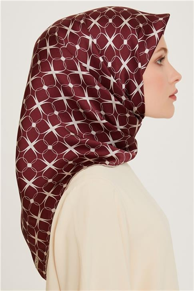 Armine Monogram Desenli Twill Saf İpek Eşarp 9207D 81