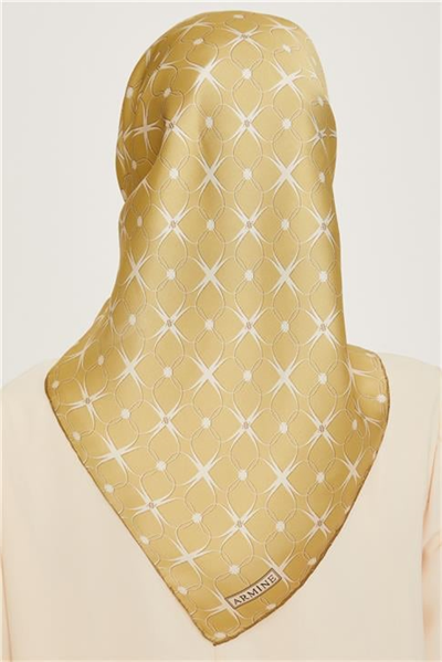 Armine Monogram Desenli Twill Saf İpek Eşarp 9207D 35