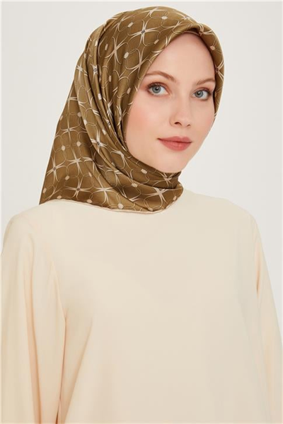 Armine Monogram Desenli Twill Saf İpek Eşarp 9207D 51