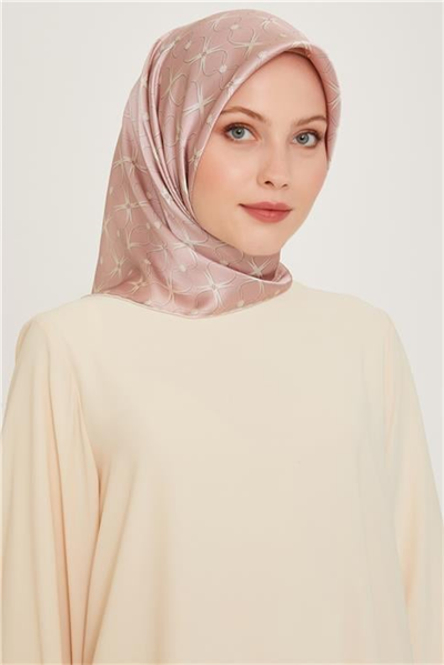 Armine Monogram Desenli Twill Saf İpek Eşarp 9207D 03