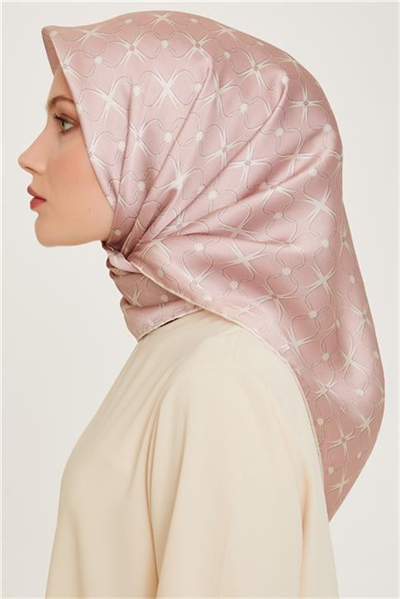 Armine Monogram Desenli Twill Saf İpek Eşarp 9207D 03