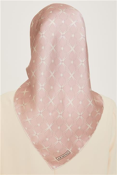 Armine Monogram Desenli Twill Saf İpek Eşarp 9207D 03