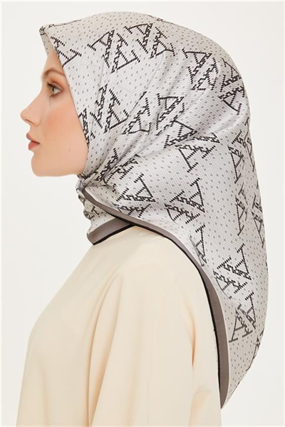 Armine Monogram Desenli Twill Saf İpek Eşarp 9228D 55