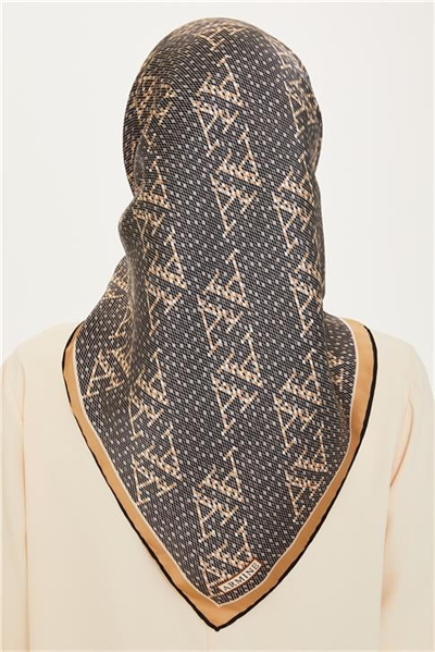 Armine Monogram Desenli Twill Saf İpek Eşarp 9228D 06