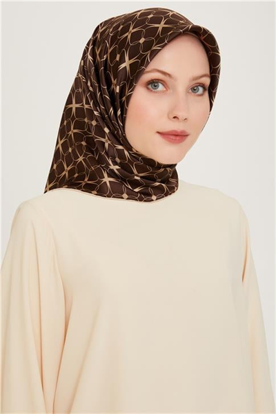 Armine Monogram Desenli Twill Saf İpek Eşarp 9207D 34