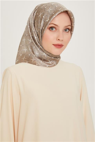 Armine Monogram Desenli Twill Saf İpek Eşarp 9207D 06