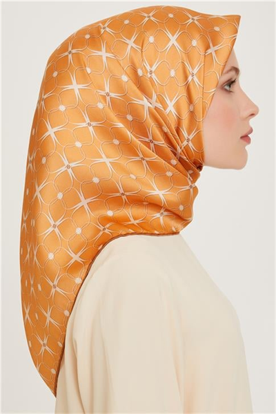 Armine Monogram Desenli Twill Saf İpek Eşarp 9207D 32
