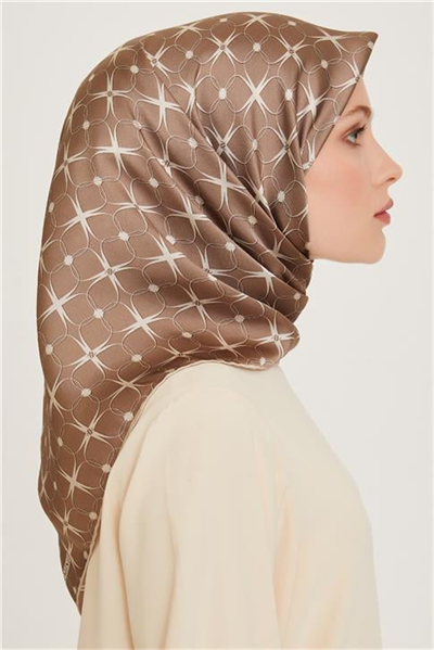 Armine Monogram Desenli Twill Saf İpek Eşarp 9207D 31