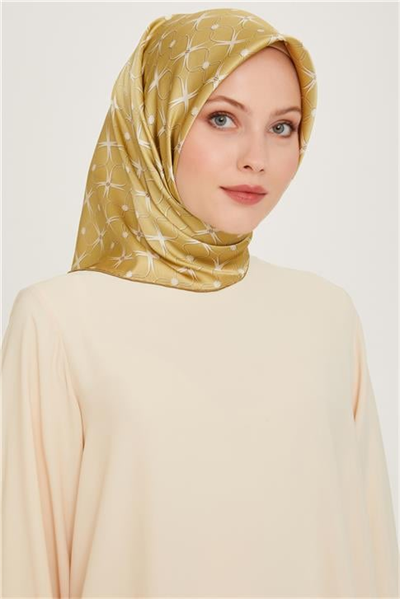 Armine Monogram Desenli Twill Saf İpek Eşarp 9207D 35