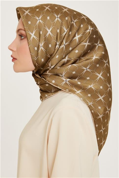 Armine Monogram Desenli Twill Saf İpek Eşarp 9207D 51