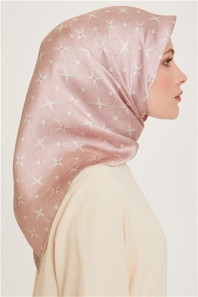 Armine Monogram Desenli Twill Saf İpek Eşarp 9207D 03
