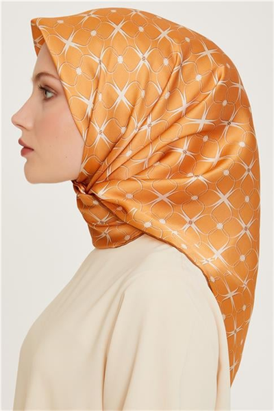 Armine Monogram Desenli Twill Saf İpek Eşarp 9207D 32