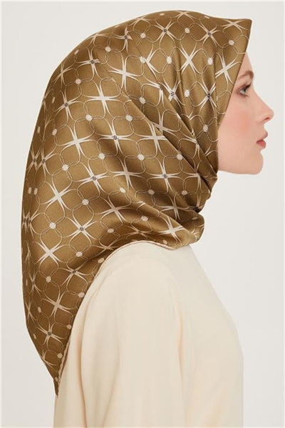 Armine Monogram Desenli Twill Saf İpek Eşarp 9207D 51