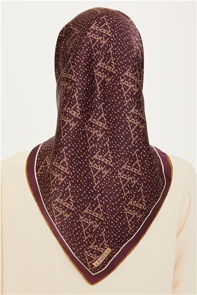 Armine Monogram Desenli Twill Saf İpek Eşarp 9228D 80