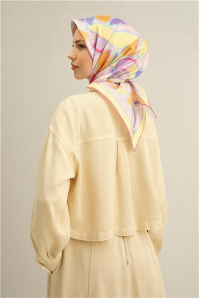 Armine Obje Desenli Saf İpek Sura Eşarp 9314D 52