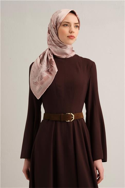 Armine Obje Desenli Saf İpek Sura Eşarp 9326D 32