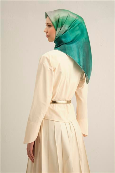Armine Soyut Desenli Saf İpek Twill Eşarp 9308D 83