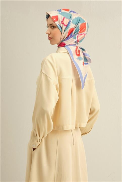 Armine Obje Desenli Saf İpek Sura Eşarp 9314D 35