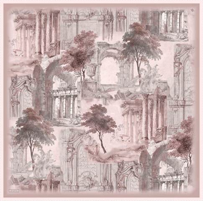 Armine Obje Desenli Saf İpek Twill Eşarp 9326D 32