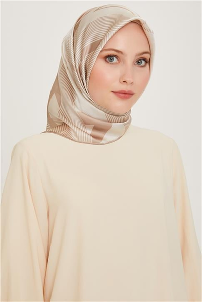Armine Obje Desenli Sura Saf İpek Eşarp 9254D 10