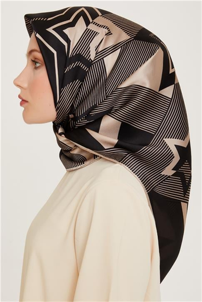 Armine Obje Desenli Sura Saf İpek Eşarp 9254D 05
