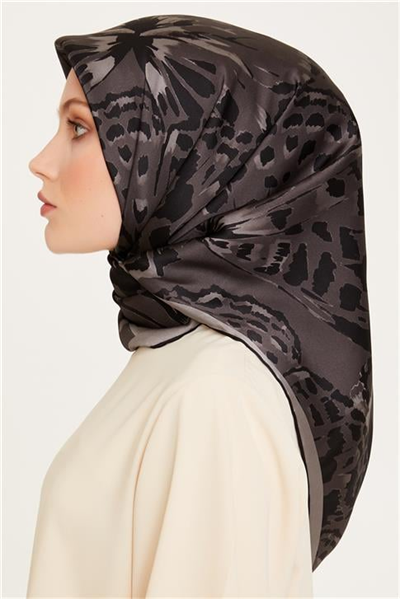 Armine Obje Desenli Sura Saf İpek Eşarp 9256D 33
