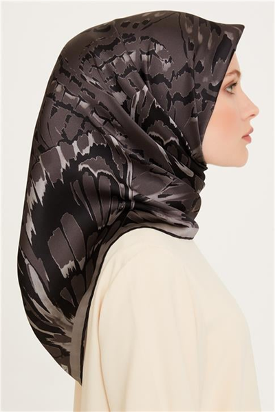 Armine Obje Desenli Sura Saf İpek Eşarp 9256D 33