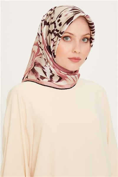 Armine Obje Desenli Sura Saf İpek Eşarp 9256D 35